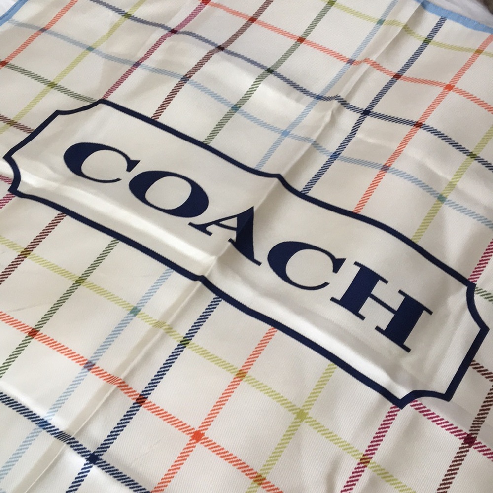 NWOT Coach Tattersall Silk Scarf - Picture 2 of 5